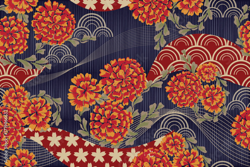 floral motifs for fabrics, covers, backgrounds, motifs, etc.
