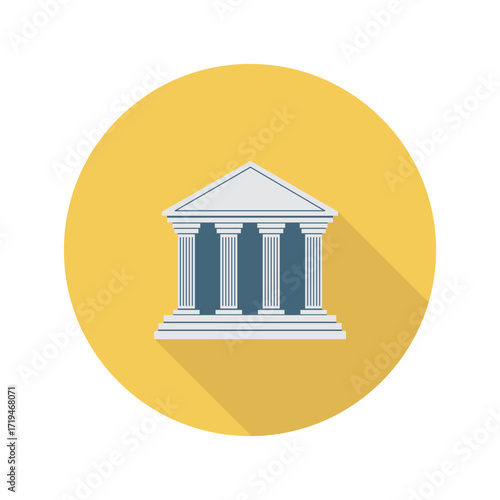 A dignified courthouse building a beacon of justice and law standing tall and resolute on a sunny golden field with