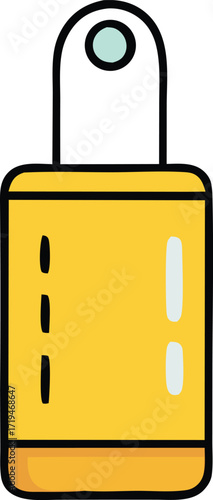 Bright yellow padlock icon with a secure shackle and visible keyhole details symbolizing protection safety and security concepts for digital use.