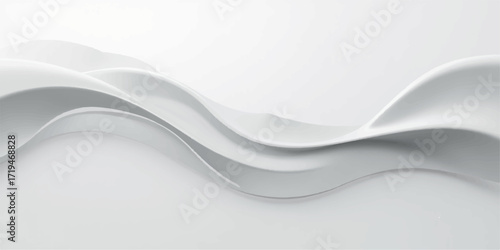 Abstract white wavy background with shiny metal silverware