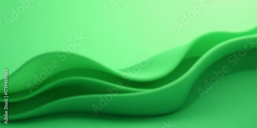 Green, swirling lines create an abstract wave pattern, a smooth and artistic design for a vibrant digital wallpaper