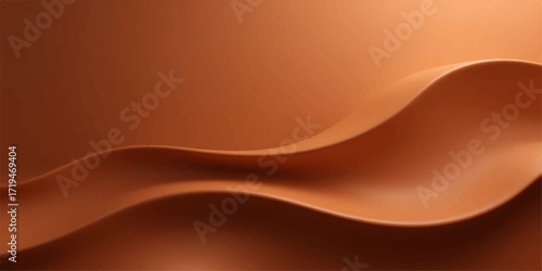 Abstract brown and golden wave background vector illustration with flowing texture and light design