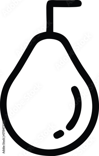 Simple outline pear icon graphic fruit symbol food healthy organic sweet harvest season delicious refreshing summer autumn harvest agriculture farm freshness natural