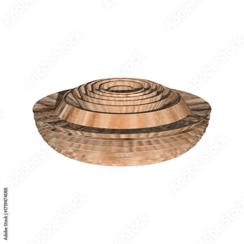 Wooden Ziggurat – 3D Sacred Geometry with Concentric Terraces and Ritual Elevation