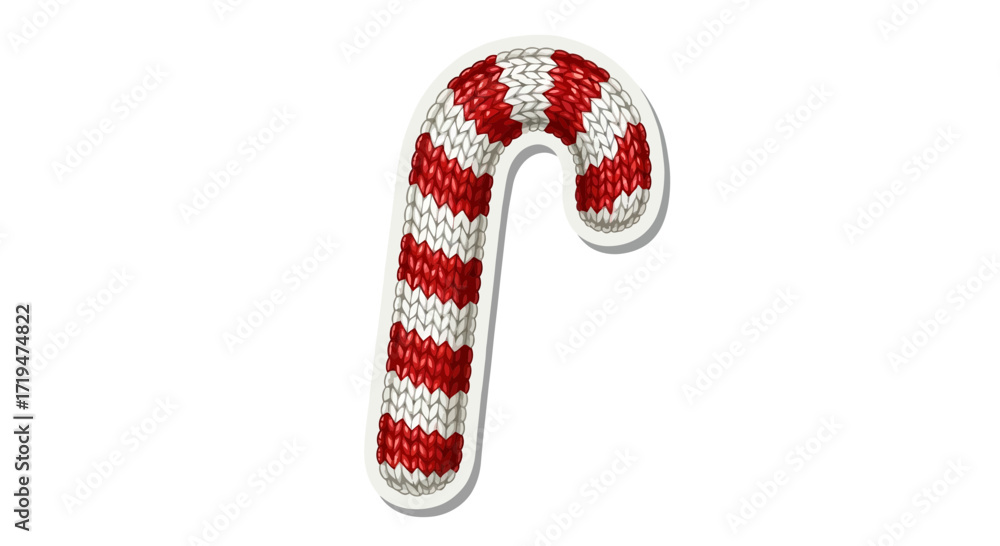 Naklejka premium Candy Cane A Festive Delight for Christmas Celebrations and Holiday Cheer on a White Background