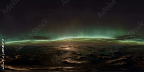 Wallpaper Mural Mesmerizing aurora borealis over the ocean arctic region hdr panorama nighttime viewpoint celestial concept Torontodigital.ca