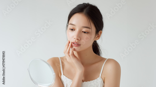 肌の悩みを持つ女性