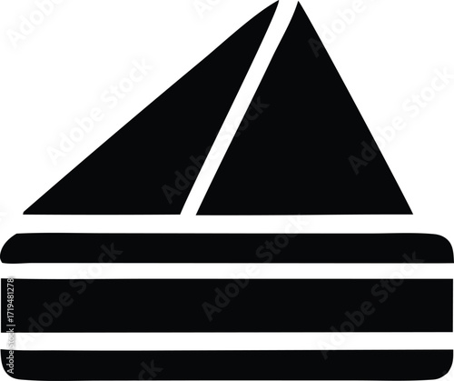 Simple silhouette of a sailboat ready for adventure on the water