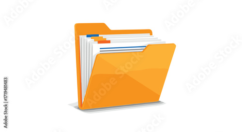 Organized orange folder filled with important documents and papers ready for easy access.