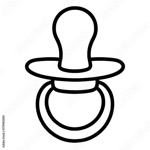 Baby Pacifier Icon Vector - Essential Soothing Symbol for Nursery