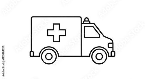 Wallpaper Mural Sleek ambulance icon for emergency response designs and healthcare projects, a modern symbol of medical care and urgent transportation, ideal for infographics Torontodigital.ca