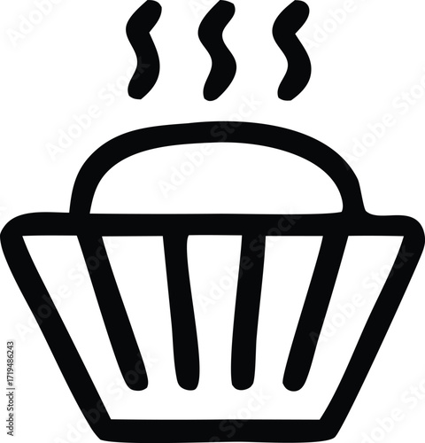 Warm baked goods icon representing freshly cooked food and culinary delights for food service and recipes