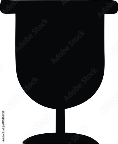 Fragile glass symbol icon black silhouette shipping handle with care warning sign icon graphic design element
