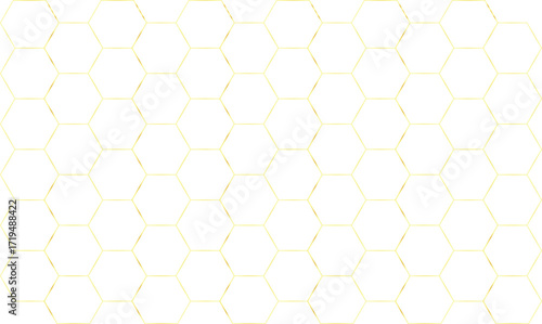 Abstract geometric pattern of interconnected hexagons with a subtle gradient of yellow and white, creating a clean and modern background texture isolated on white background