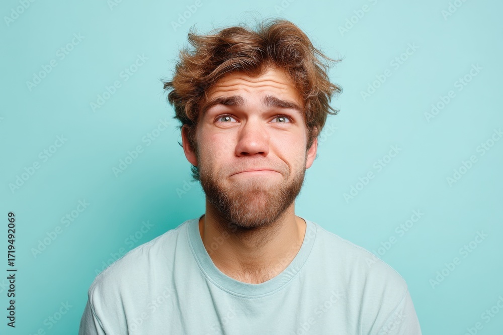 Obraz premium Young man expressing confusion or disgust