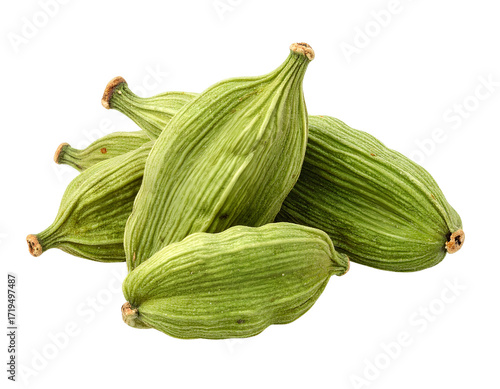 Wallpaper Mural Firefly_Green cardamom pods with their husks intact, isolated on a white background_ Torontodigital.ca