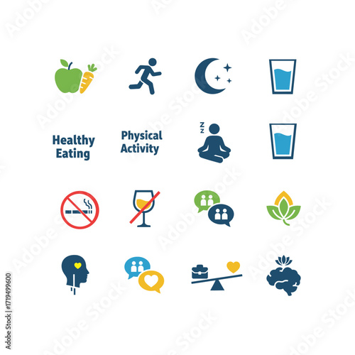 Figures that advocate for physical and mental health in everyday life