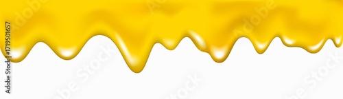 Honey flowing and dripping yellow liquid waves.