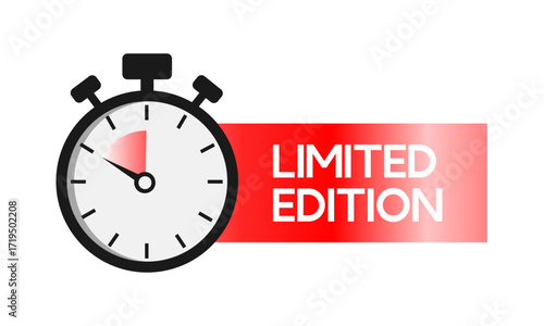 Limited edition. Sale countdown badge. Limited time only discount promotions. Vector illustrations