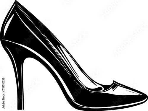 high heel shoe silhouette vector illustration