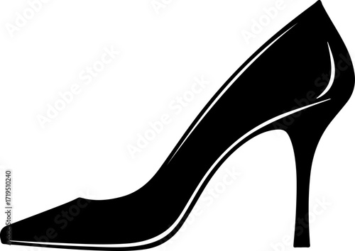high heel shoe silhouette vector illustration