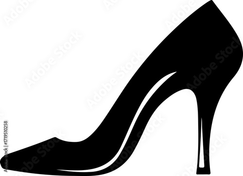 high heel shoe silhouette vector illustration