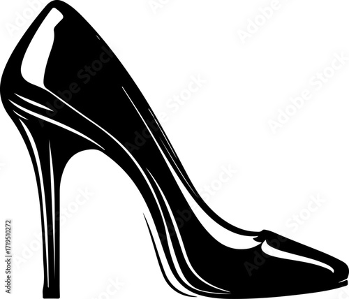 high heel shoe silhouette vector illustration
