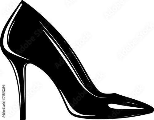 high heel shoe silhouette vector illustration