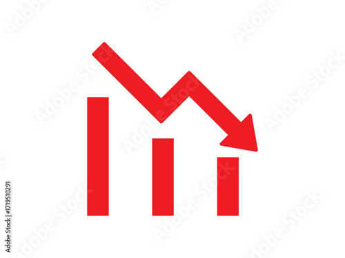 down business graph with arrow