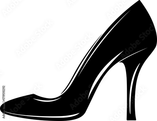 high heel shoe silhouette vector illustration