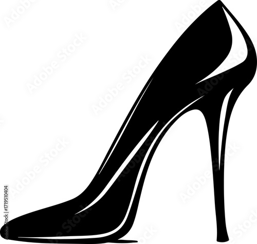 high heel shoe silhouette vector illustration