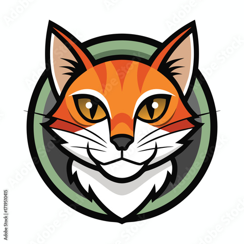 Stylized orange fox head emblem with sharp features and intense golden eyes
