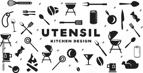 Kitchen Utensils Silhouette Pack 1 - Cooking Tools