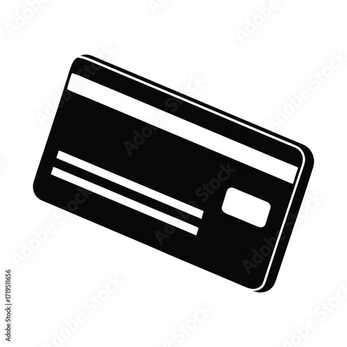 Credit Card Payment Icon Simple Black and White Vector Illustration for Finance, Banking, and Ecommerce Designs