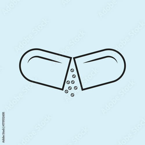 Medical Essential healthcare icons: tablet, Capsule,  more in a linear style.