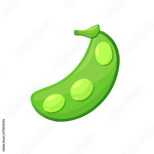 Flat 2D icon Vector illustration, flat design, animation design, minimalist design, clipart, A Simple flat 2D icon of a green pea illustration isolated on a transparent background, EPS format