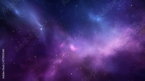 Obraz na plátně Purple nebula galaxy space stars cosmic dust cloud astronomy background wallpape