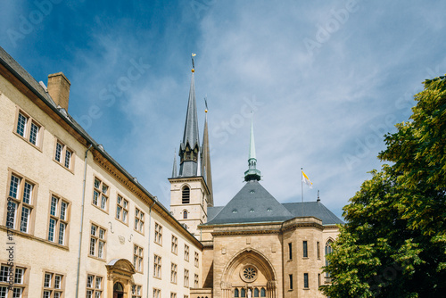 Notre-dame Cathedral, Luxembourg Is The Roman Catholic Cathedral. Grand Duchy Of Luxembourg