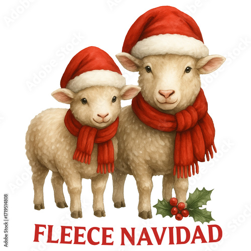 Fleece Navidad - Christmas Farm T-Shirt, Farmhouse Clipart, Holiday Farm Animal Shirt, Farm Life, Trendy xmas saying, funny Christmas animal Graphic
