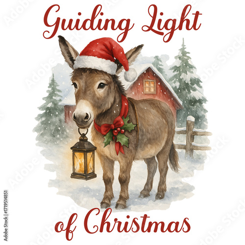 Guiding Light of Christmas - Christmas Farm T-Shirt, Farmhouse Clipart, Holiday Farm Animal Shirt, Farm Life, Trendy xmas saying, funny Christmas animal Graphic
