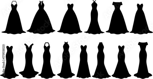 elegant formal and ball gown dress silhouettes.