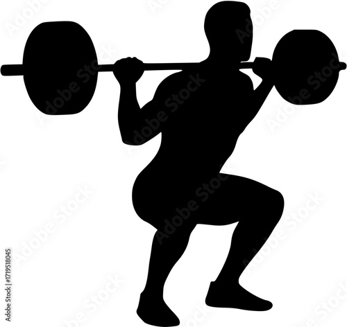 Man Bulgarian Split Squat Barbell Silhouette
