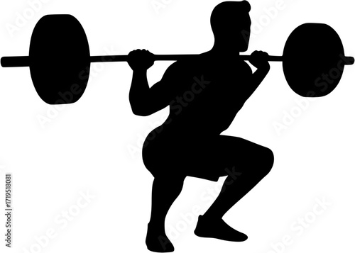 Man Bulgarian Split Squat Barbell Silhouette
