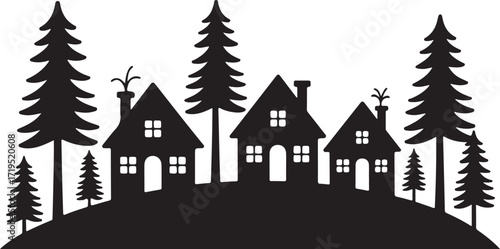 Cozy Village Silhouette