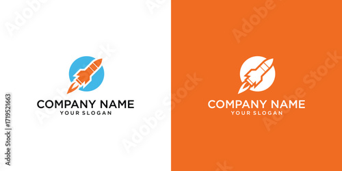 rocket logo design icon template