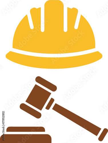 Legal construction concept safety gavel authority judgment law justice vector
