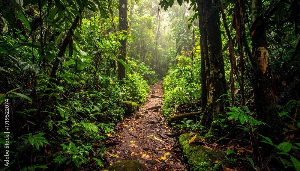 Obraz premium Lush rainforest path