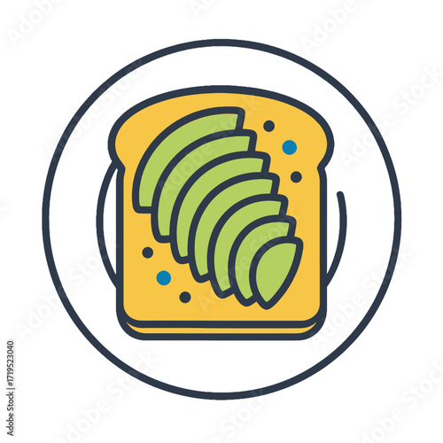 Avocado Toast on Plate Simple Breakfast Food.