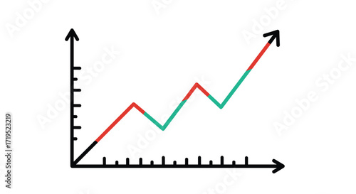 Visual representation of a rising line graph indicating upward trends and progress.