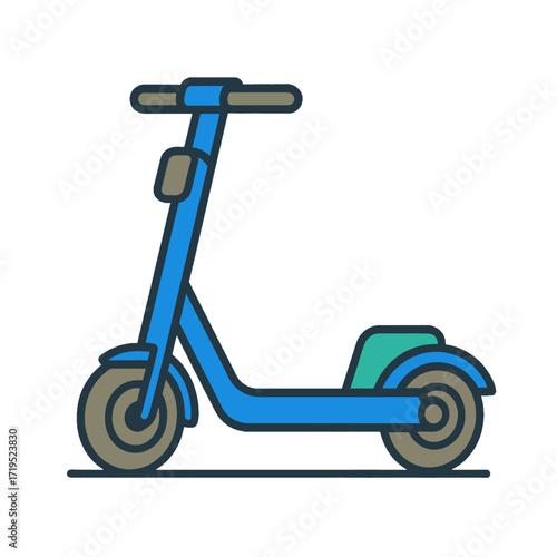 Modern Electric Scooter Design Illustration.